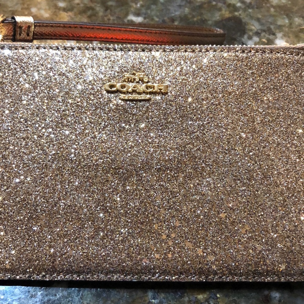 COACH glitter wristlet NWT